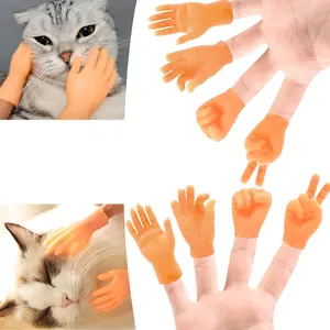Small Hand 10PCS Mini Hands for Fingers Rubber Hands Mini Human Hands Rubber Hands Miniature Finger Puppets Tiny Finger Hands Tiny Paws Tiny Hand Glove for Cat Massage Funny Puppet Show Gag