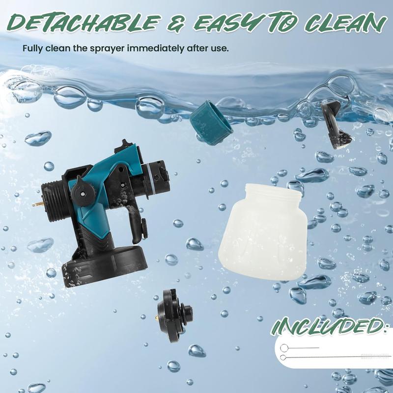 Cordless Paint Sprayer with 2 Batteries 1000ml Cordless Spray Paint Gun 3 Spray Modes 3 Nozzles Adjustable Flow Length for Home Interior Furniture Wall Door Latex (Style B-Blue),Thanksgiving/Christmas—The Best Choice for Gifts