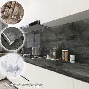 Marble Pattern Self-Adhesive Wallpaper, Waterproof Oil-Resistant Thick PVC Sticker, Kitchen Counter DIY Home Renovation, Bathroom Wall Decor