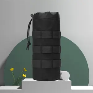 Gonex Tactical MOLLE Water Bottle Pouch, Drawstring Open Top & Mesh Bottom Travel Water Bottle Bag Hydration Carrier
