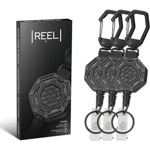 The  Retractable ID &  Carabiner - Big Clip, 32" Steel Cord, Unbeatable Durability -  for Office, School, , Construction, Recreation, 8oz, 3 Pack