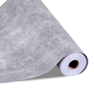 VEVOR Peel and Stick Wallpaper, 15.7x 590.5 inch Contact Paper Waterpoof Self Adhesive, Easy to Clean Wall Decorative Vinyl Roll for Bedroom Kitchen Bathroom Office, Dark Gray Industrial Style