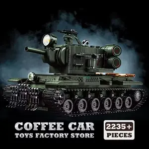 New Heavy Tank V2 Building Bricks, Ww2 Military Panzer Moc Blocks, Puzzle Toys, Army Soldier Armored Cars Model, Birthday Gifts, DIY