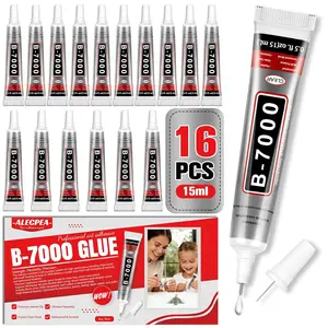 Clear Glue with Precision Tip, 15ml 16 Pack Multi-Function Craft Adhesive, Waterproof Strong Bond for Jewelry Making, Rhinestones, Bedazzling, Crafts, Shoes, Fabric, Phone Repair