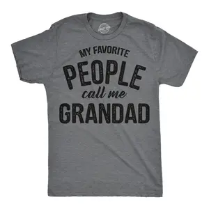 Mens Funny T Shirts My Favorite People Call Me Grandad Sarcastic Family Tee For Men Mens Funny T Shirts Cool Vintage Fashion T-Shirt Gift Classic Menswear Funny Grandpa Short Sleeve Novelty Tees for Guys Dark Grey