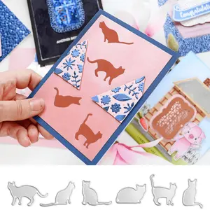 Cat-shaped Metal Cutting Die, DIY Embossing Template Made of Carbon Steel, Suitable for Scrapbooking, Photo Album Decoration, DIY Paper Greeting Cards, and Gift Wrapping—metal Decorative Cutting Elements.