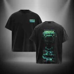 Kong vs Godzilla King of the Monsters Vers Gojira Washed TShirt Hoodie Sweater Monster Vers Toho Vers Menswear Gift for movie fans Top Apparel Classic Oversized Seamless Simple Straight Man Clothes Cotton designer shirts