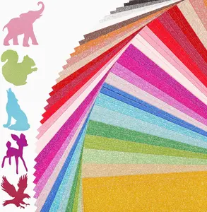 Glitter Cardstock Paper 50 Sheets A5 Size 25 Colors 250gsm /92lb Heavy Weight Thick Colored Sparkle Card