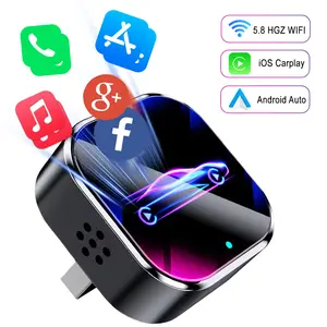 Car Wireless CarPlay Adapter, Hands-Free Call, Car Accessories, Wireless CarPlay, Quick Connection, Compatible with iPhone and Android Dual Systems, Android Auto, Compact and Portable, Wireless Carplay Dongle