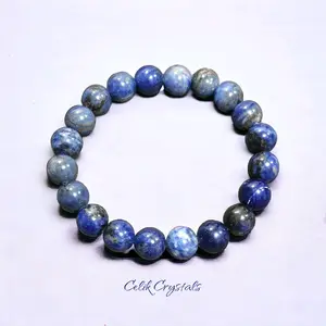 Sodalite Bracelet 8mm or 10mm Natural Stones Stretch Crystal Bracelet Unisex - Fashion Accessory elastic healing daily use Rose Quartz