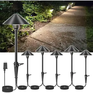 Low  Pathway Lights with Timer, 4H/6H/8H Auto /Off Low  Landscape Lighting 3000K  Landscape Path Lights for Flower Bed Backyard Walkway Driveway, Set of 6