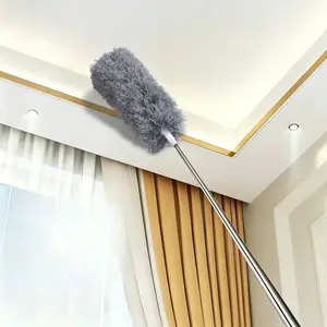 Adjustable & Bendable Microfiber Duster, Washable Reusable Cleaning Tool for High Ceilings, Furniture & Cars, Great for Sweeping Spider Webs Under Bed, Extendable Microfiber Duster