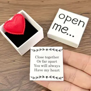 Mini Gift Set, 1 Set Including 1 Count Heart Shaped Pendant & 1 Count Gift Card & 1 Count Gift Box, Themed Romantic Gift Box, Gift for Boyfriend & Girlfriend, Party Gift