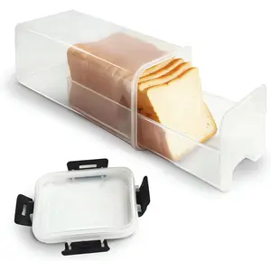 Bread Storage Container with drawer Tray,Plastic Bread Box with Airtight Lid,Loaf Bread Keeper,Bread Holder for Homemade Bread,BPA Free