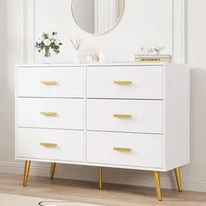 6-Drawer Dresser For Bedroom, 41.7" Wide Cabinet With Elevated Base, Fabric Storage Tower, Sturdy Steel Frame, Chest Drawers Organizer Unit For Closet, Living Room, Hallway