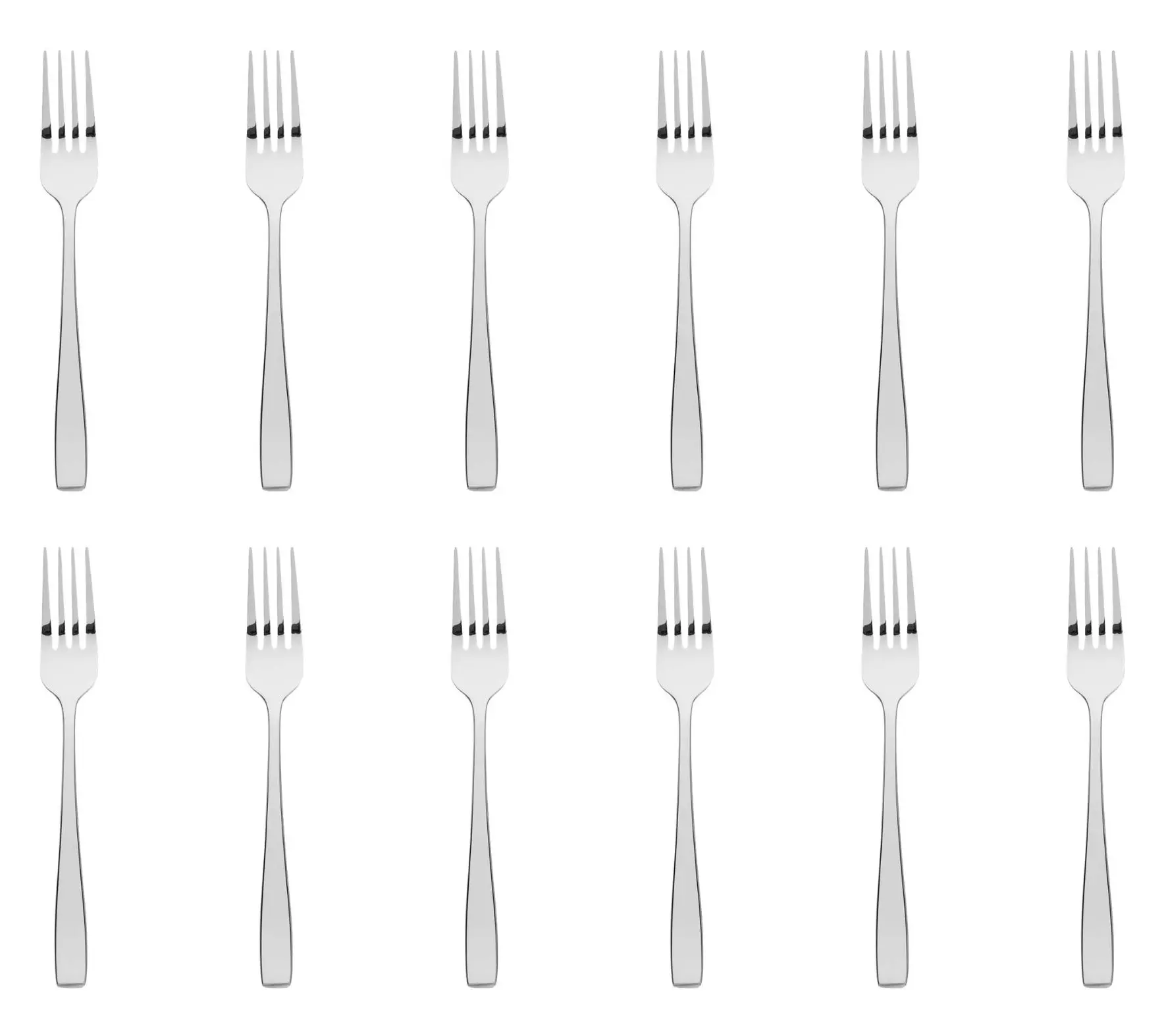 Godinger Set of 12 Chisel Mirrored 18/0 SS Salad Forks