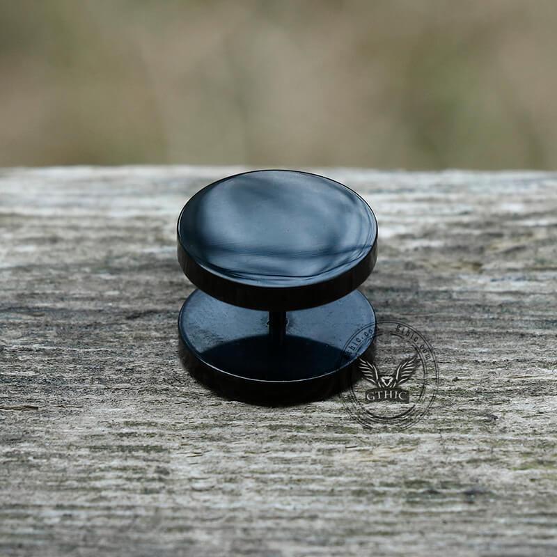 GTHIC Black Barbell Stainless Steel Screw Stud Earrings for Men Women Daily Wear Fashion Accessories