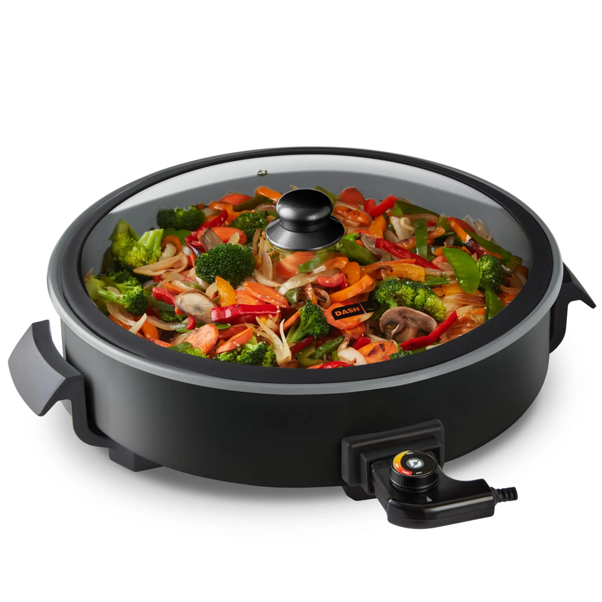 Dash Food Grade Ceramic Nonstick Electric Heating Cooker Skillet - 14-in, 2.5-in Deep, 6-Qt Capacity, 1400W, Glass Lid, Brushed Gold Accents, Ideal for Family Meals, Household Kitchen Appliance, Household Appliances