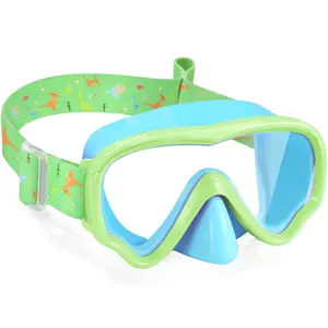 [Summervibes]Vvinca Kids swim Goggles with Nose Cover, Diving Mask Elastic Fabric Strap Anti Fog Anti Shattered Lens for Kids Swim Goggles 3-14,for Lake,Beach, Summer Party Swim Glasses Swimming Accessories