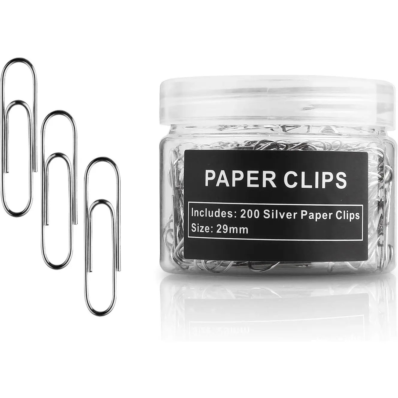 Paper Clips, 200 Pack, Paperclips, Paper Clip, Suitable for Office, School, and Daily Use, Also Used for Daily DIY, Clip(Silver) Tontomtp