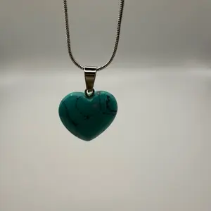 Teal heart necklace