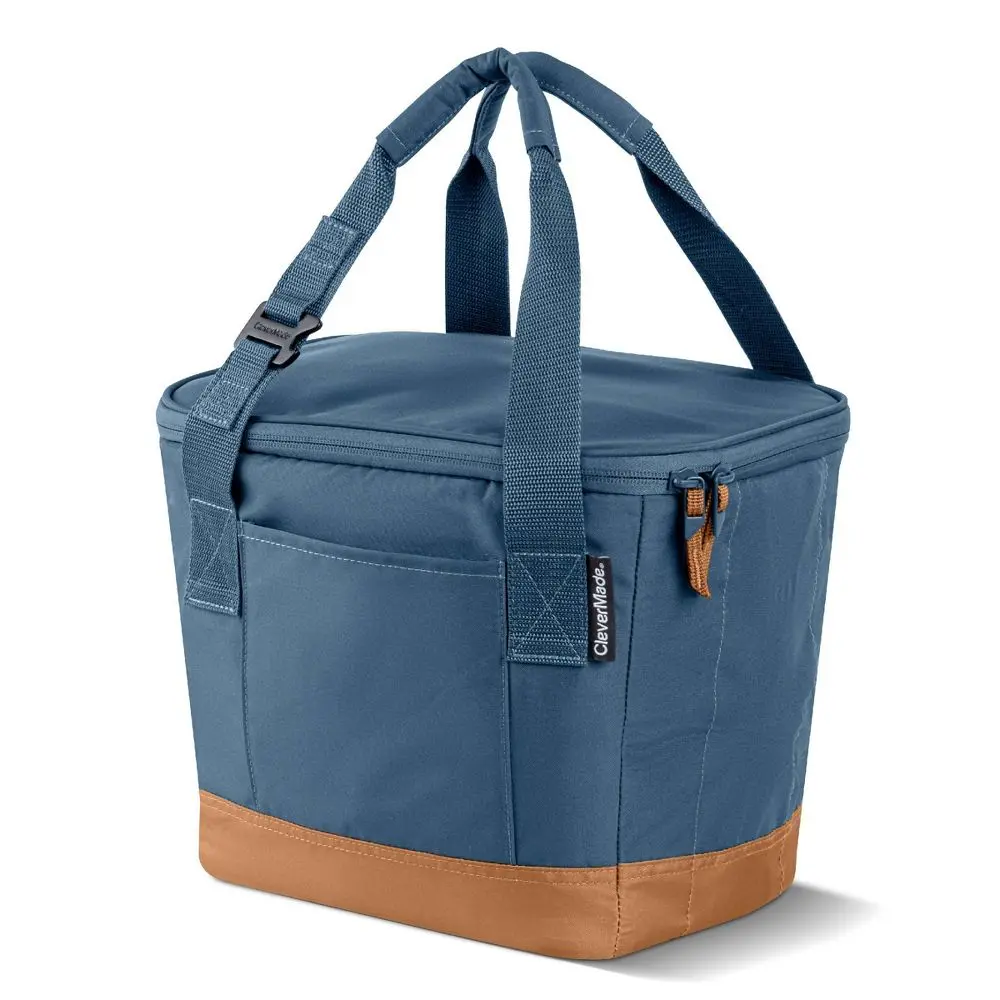 CleverMade Tahoe 18 Cans Collapsible Soft Sided Cooler - Ocean: Water-Resistant Zip Closure CleverMade Tahoe 18 Cans Collapsible Soft Sided Cooler - Ocean: Water-Resistant Zip Closure