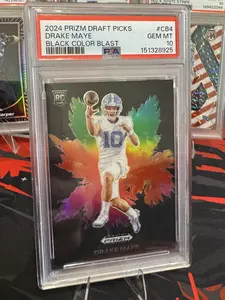 2024 Prizm Draft Picks Drake Maye Black Color Blast PSA 10