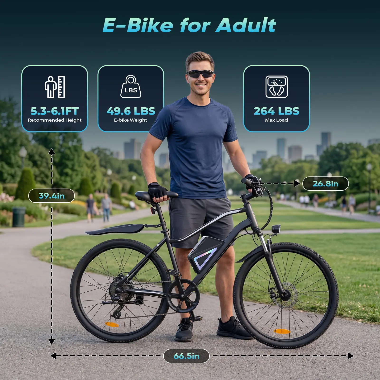 Upgraded: 36V 10.4Ah Non-removable battery