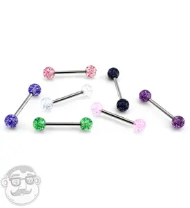 14G Glitterball Titanium Barbell