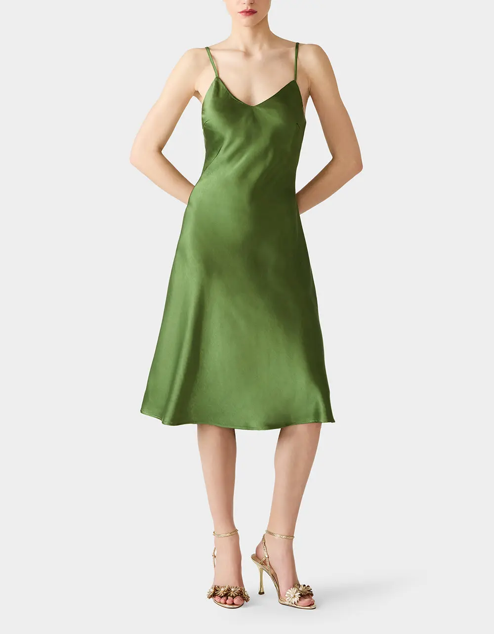 TRUE SLIP DRESS GREEN