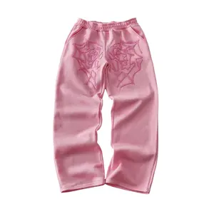 Graphic Baggy Sweatpants Y2K Spiderweb Elastic Waist Wide Leg Athletic Pants Trousers