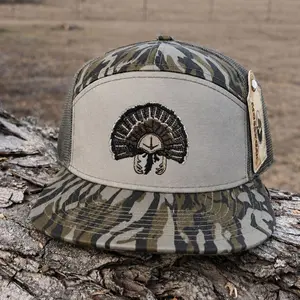 [BEST 2026] Embroidered Turkey Hunting Hat, Camo Snapback Trucker Cap, Outdoor Hunter Hat, Mossy Oak Style Camouflage Cap, Gift for Hunter Dad