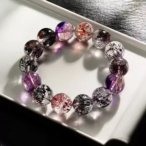 Natural Brazil Super Seven Mixed Quartz Bracelet.