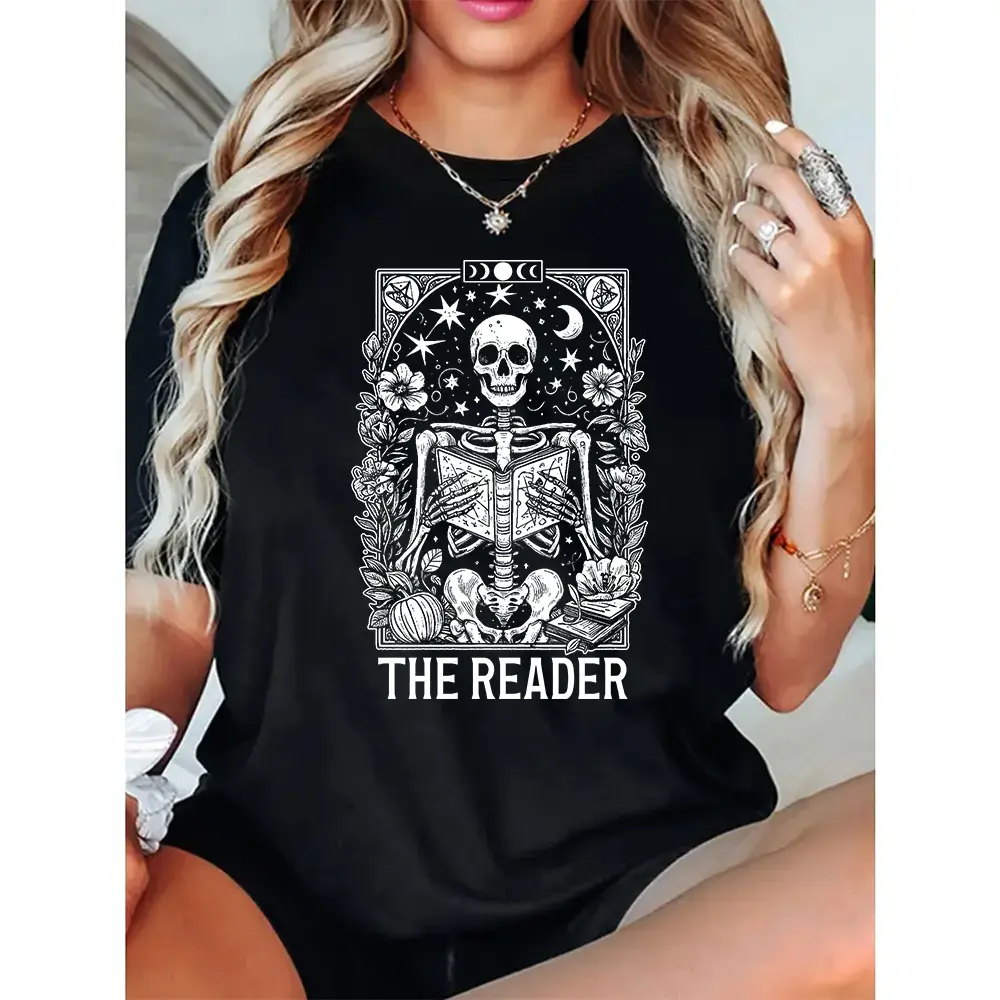 Tarot Reader Shirt, Witchy Tarot Tee, Mystic Reader Gift for Tarot Lovers, Occult Aesthetic T Shirt, Spiritual Witch Clothing Casual Cotton