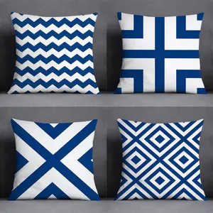 4pcs, Abstract Geometric Pattern Themed Throw Pillow Covers, Modern Style, Home Spring Décor Products, Suitable Living Room, Bedroom, Sofa and Bed Decoration, 2D Flat, Single Sided Printing, No Pillow Core