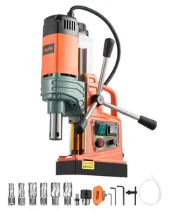 【fathersdaygift】VEVOR Magnetic Drill1450W Motor 2 in Coring Diameter2922 lbf Magnetic ForcePortable Electric Mag Drill Press with 6 Coring BitsVariable SpeedDrilling Machine for Metal SurfaceIndustrial