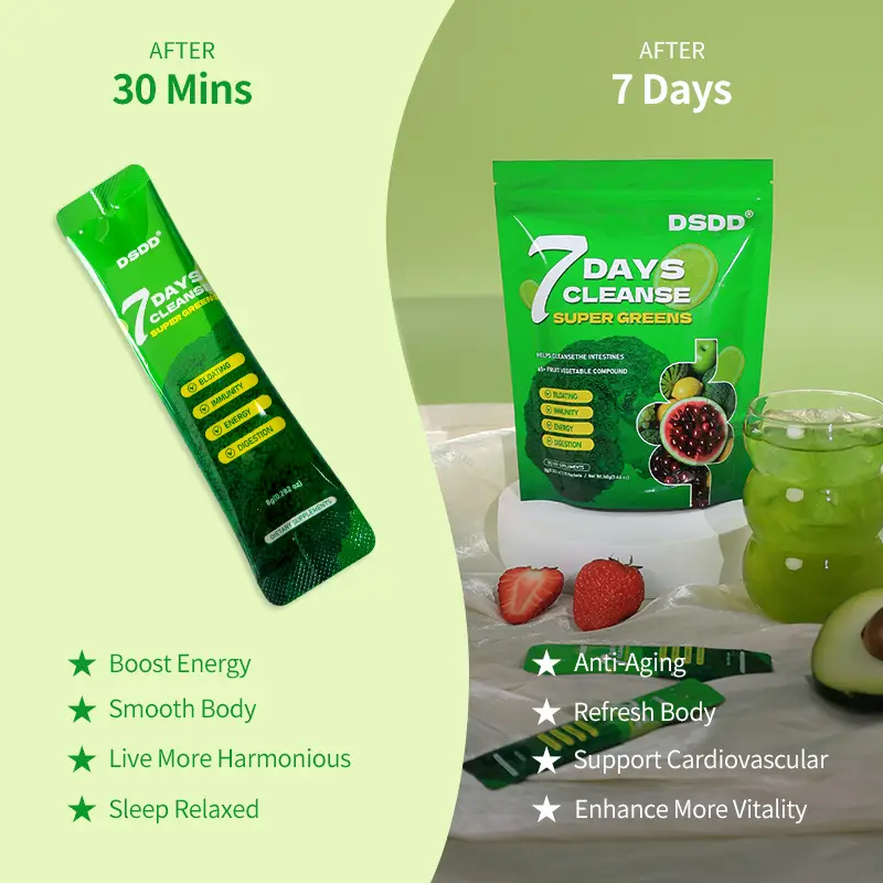 [Black Friday Deal]7 Days Cleanse Magic Drink,3-in-1 Super Greens - Detox, Clean Energy, ANTl-AGlng, and Gut Health Powered by Moringa, Prebiotics and