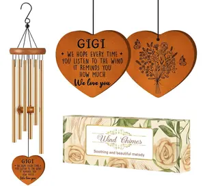 Gigi Gifts for Grandma, Unique Wind Chimes for Gigi Birthday, Best Gigi Gifts from Grandkids, Mothers Day for Gigi Grandma, 25.5inch, Silver