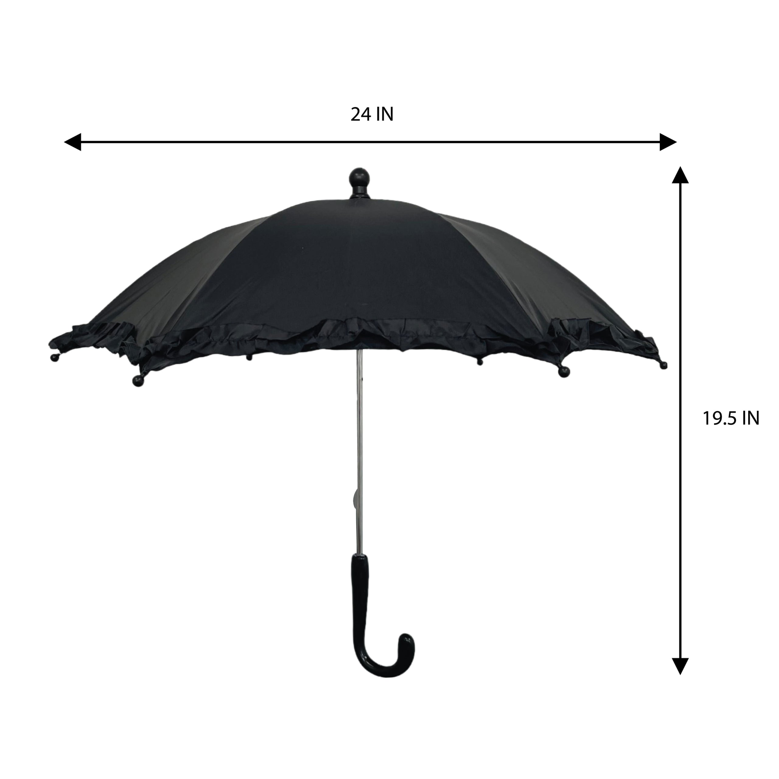 Light Pink Umbrella with Ruffle 14.5" (Each)