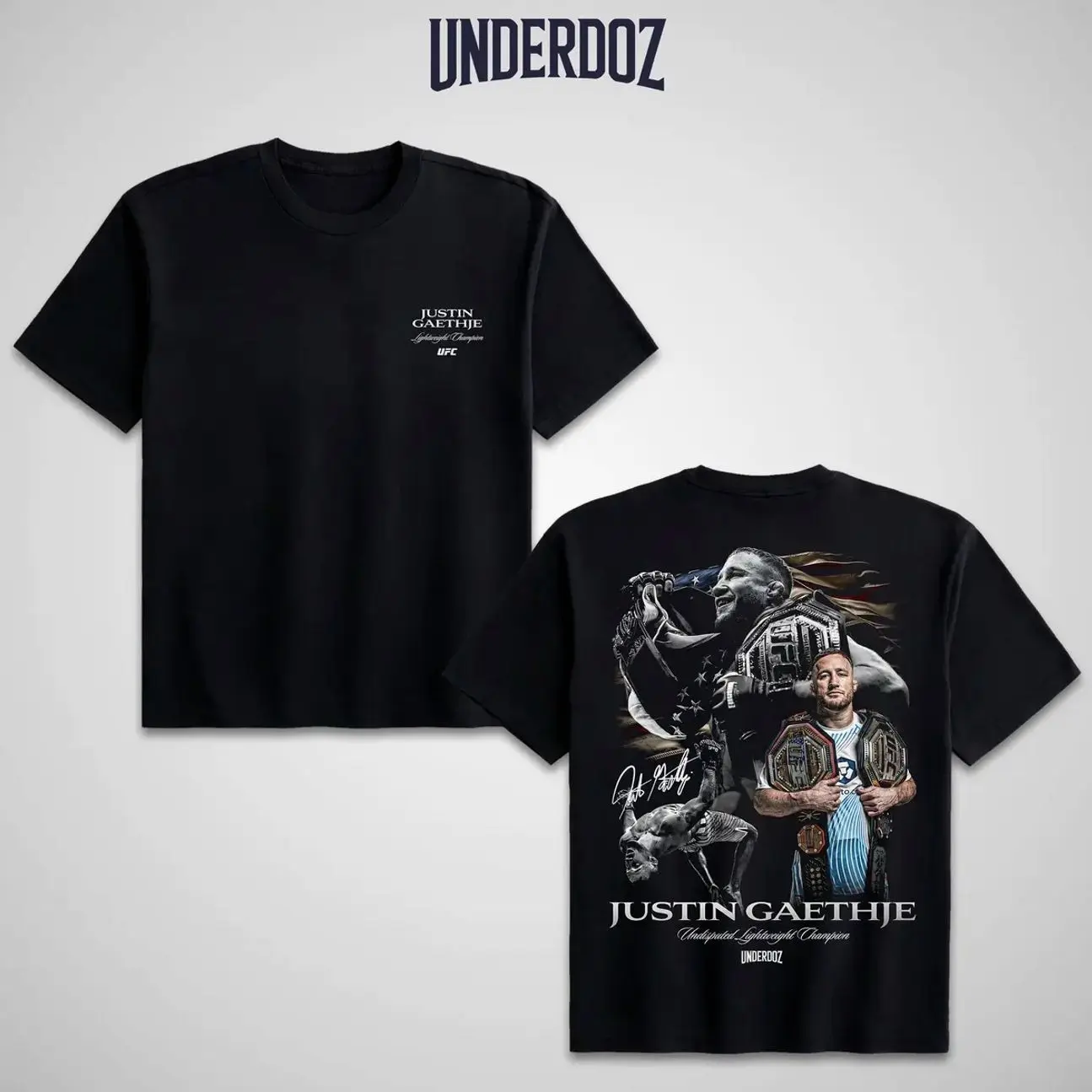 Justin Gaethje Lightweight Champion Tee, Justin Gaethje UFC Tee, Vintage Sports Cotton Shirt, Heavy Cotton Classic Fit Shirt, Gift for UFC Lovers AFY