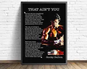 Rocky Balboa Movie Quote Poster, Sylvester Stallone Vintage Film Wall Art, Boxing Inspiration Canvas Print, Living Room or Gym Motivational Decor