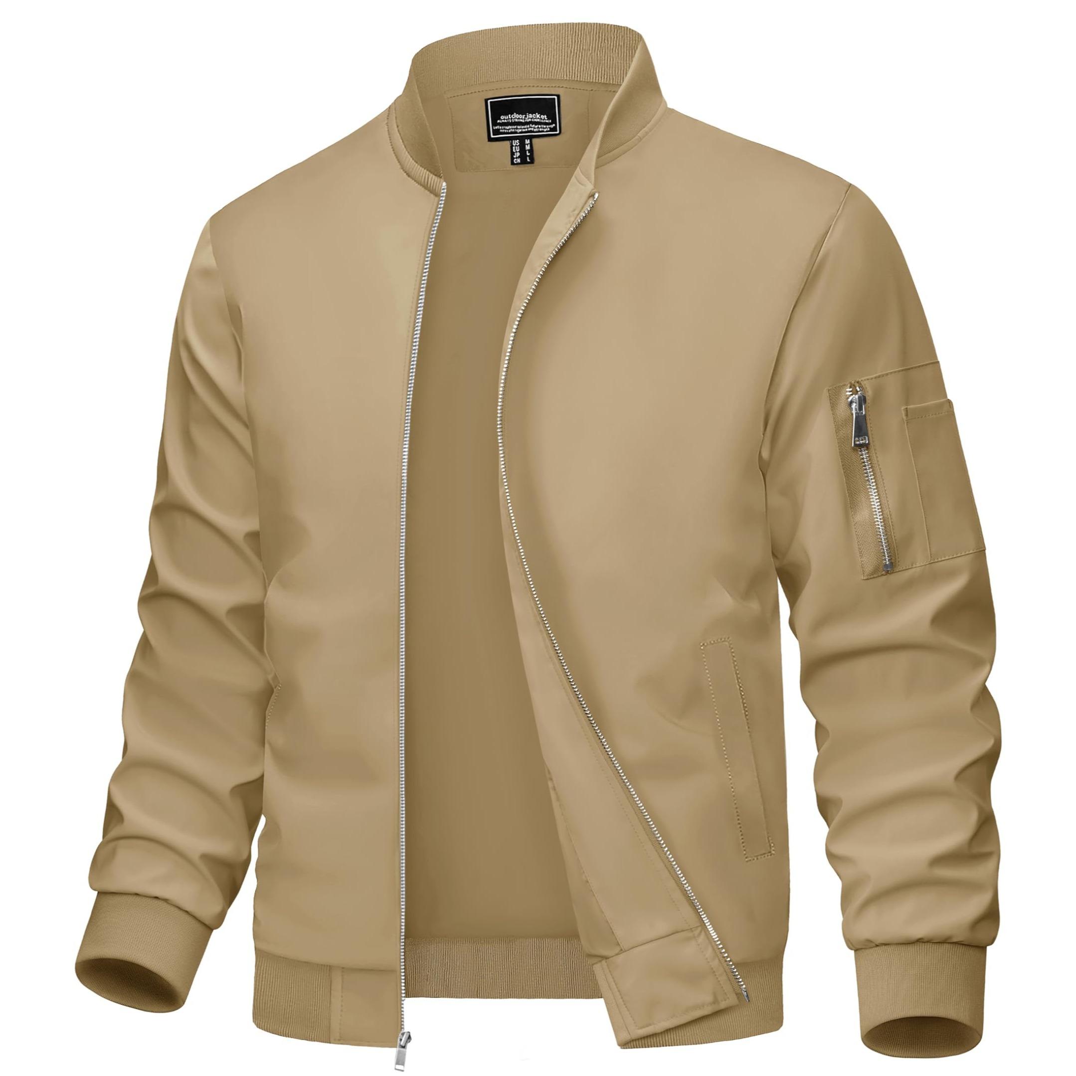 MAGCOMSEN Men's Bomber Jacket Lightweight Casual Windbreaker Spring Fall Zip Up Coat with 5 Pocket Fallfreshness Outdoor