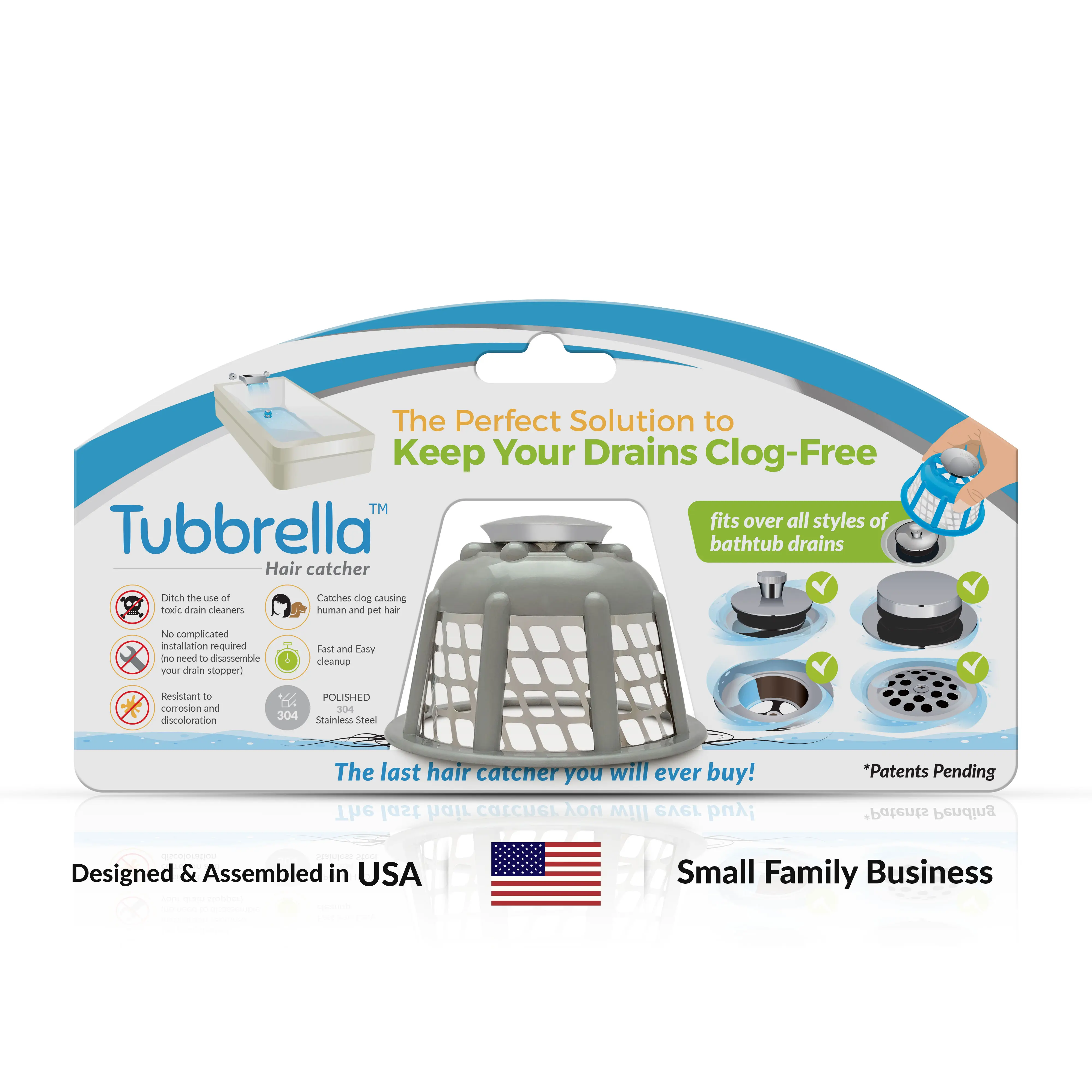 Drainbrella , Tubbrella bathtub hair catcher Drainbrella , Tubbrella bathtub hair catcher