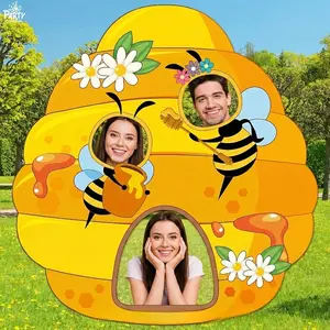 1 piece, 49.2*47.2 inches, honeycomb-themed photo prop party decoration bee-themed photo booth prop honeycomb bee flower photography backdrop suitable for summer birthday parties, spring party supplies hanging banner background decoration