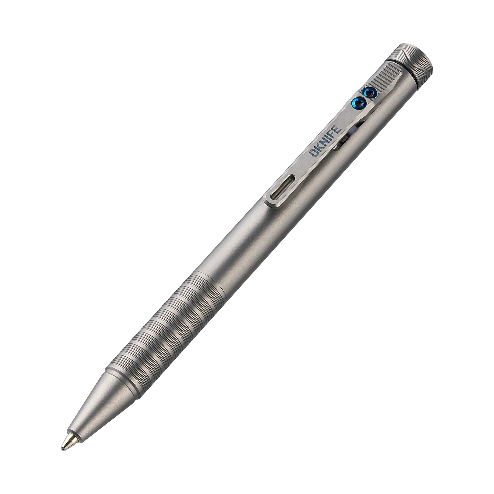 OKNIFE B1 Ti Titanium Pen with Ingenious Clip-Action Mechanism, Lightweight EDC Ballpoint Pen with 2 pcs Refill Ideal for Office, Working, Writing, Summervibes,summerfinds