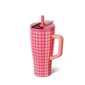 BruMate 30fl oz Stainless Steel Era Flip Water Bottle - Peach Gingham