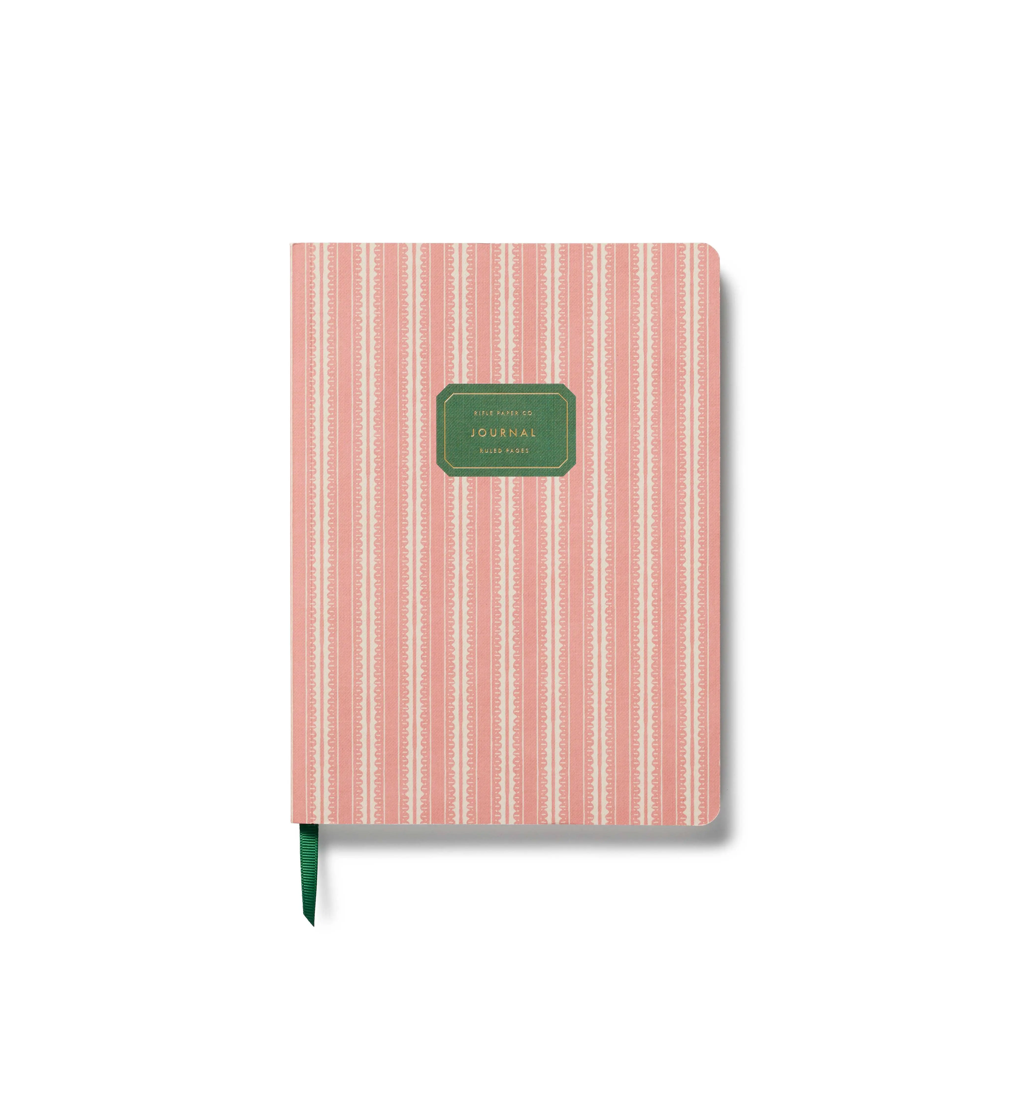 Rifle Paper Co. Softcover Journal - Pinking Stripe Design, Classic Ruled Paper, Office Stationery Item, Notebooks For School