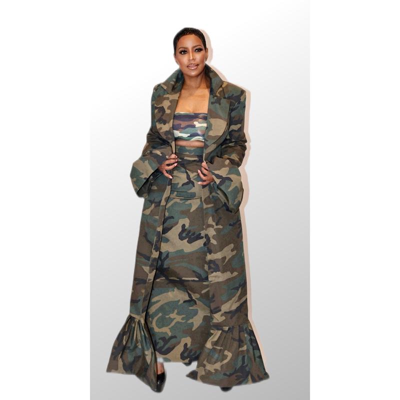 Naomi Camouflage Duster Coat