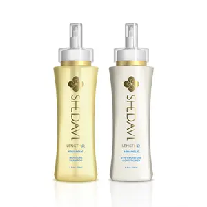 Shedavi LENGTH₂O Aquaholic Moisture Shampoo & Conditioner Duo 8oz Each - Hydrating Haircare Set with Natural Ingredients for Softness & Hydration