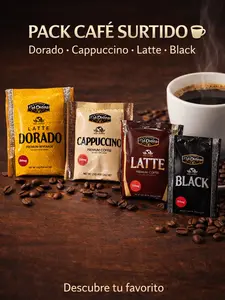 Vida Divina Coffee Sampler – 20 Sachets, 4 Flavors (Black, Cappuccino, Latte, Latte Dorado)